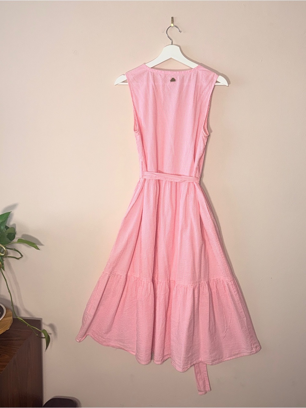 Barbour Pink and White Gingham Maxi Dress - Cottage Core - Belted. 8 - Picture 2 of 5